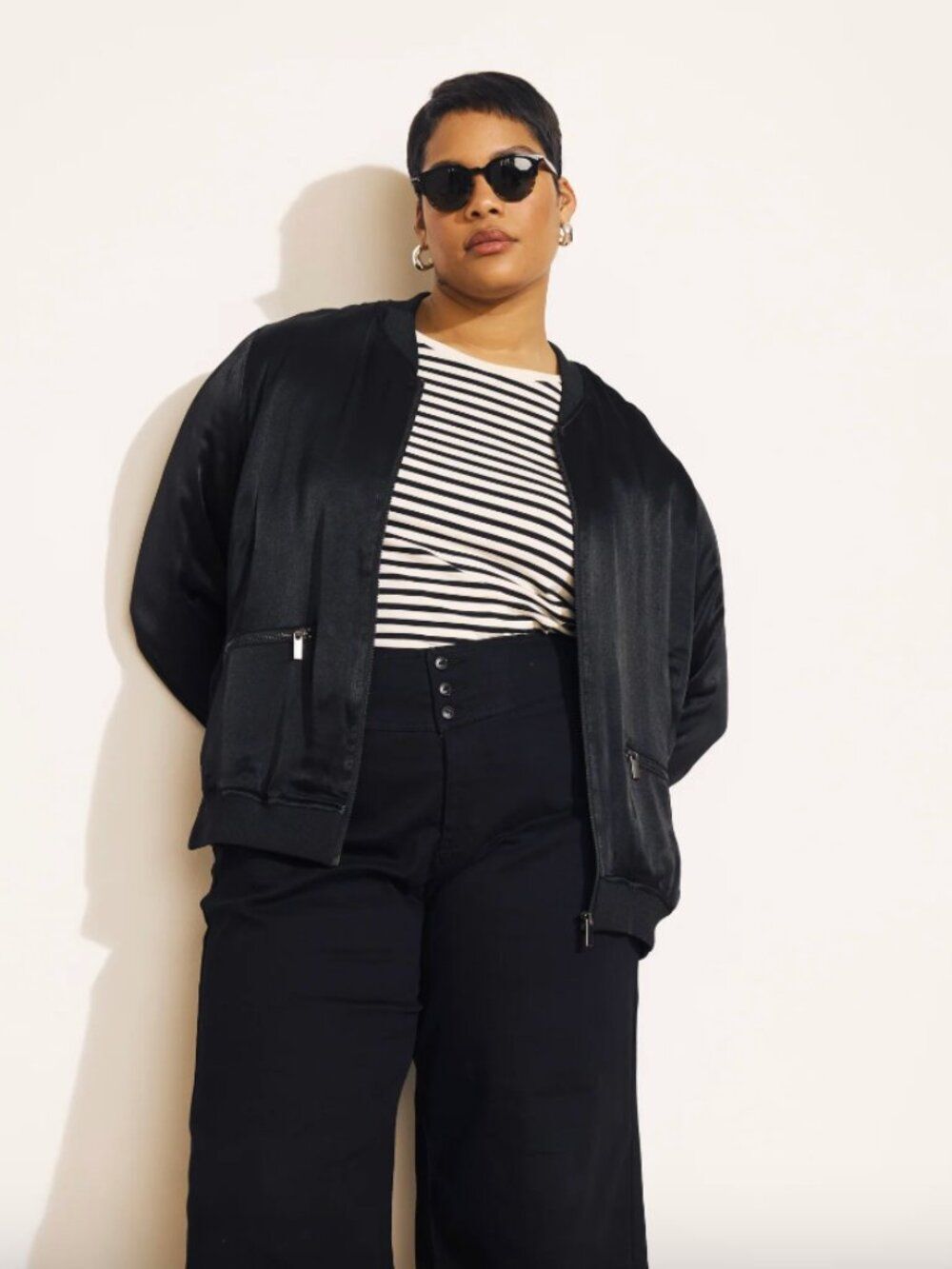 Universal Standard Satin Bomber Jacket Size S (US 14/16)